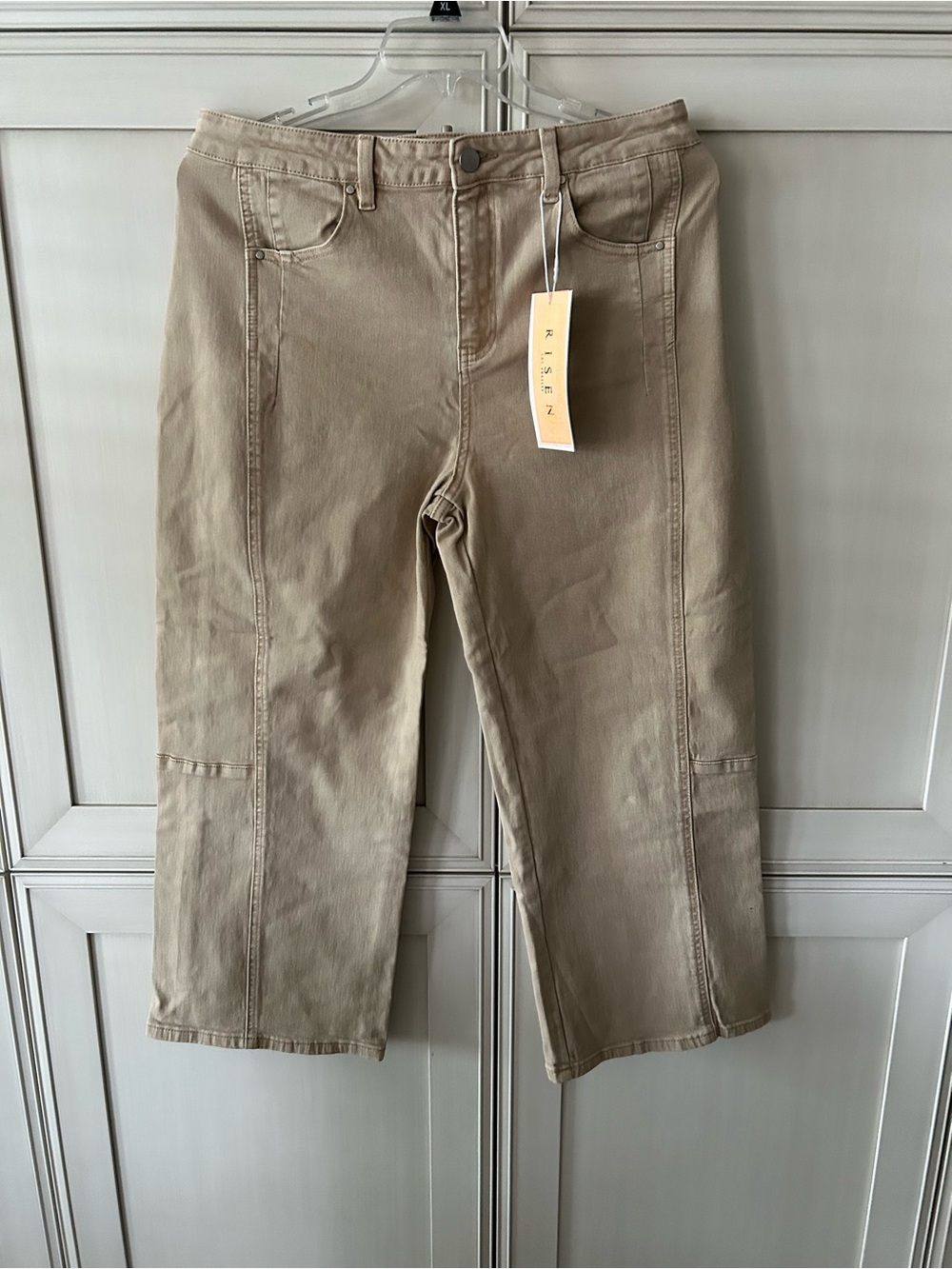 Risen Women's Cropped Jeans in Taupe